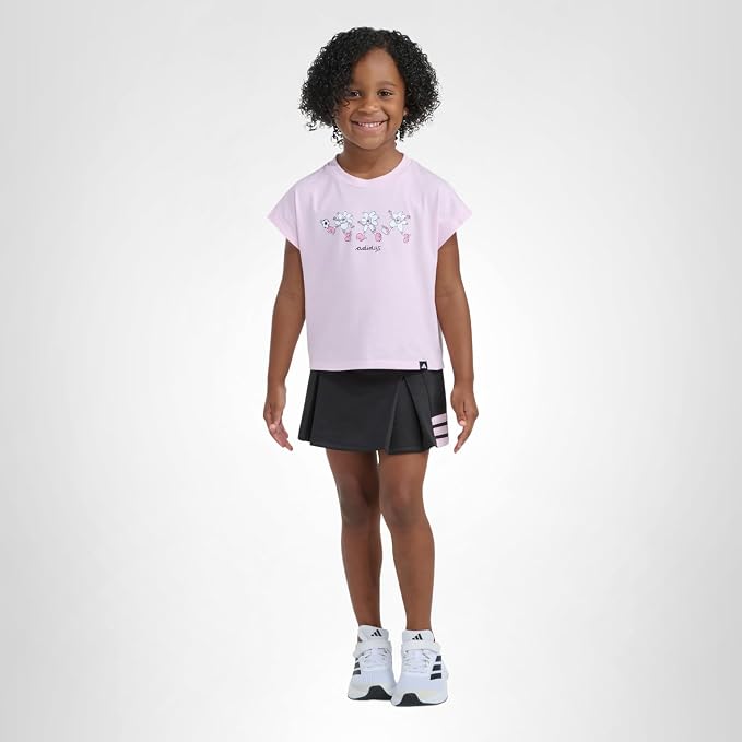 Adidas Sleeveless Box T-Shirt and Pleated Skort Set
