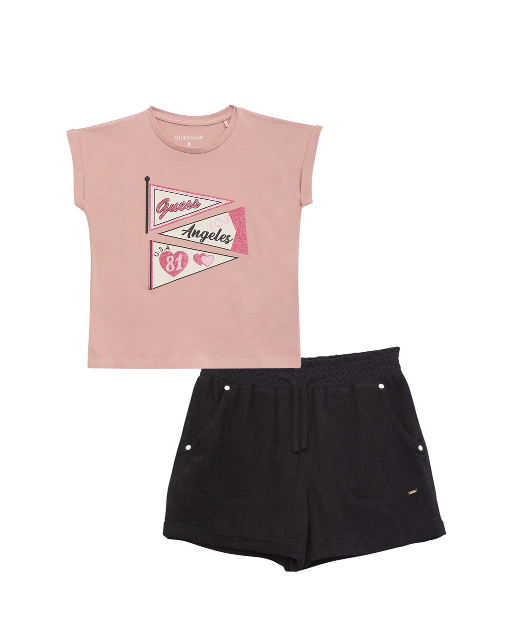 Guess Tee and Linen-Blend Shorts Set