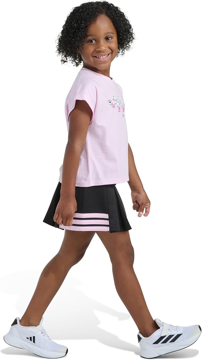 Adidas Sleeveless Box T-Shirt and Pleated Skort Set