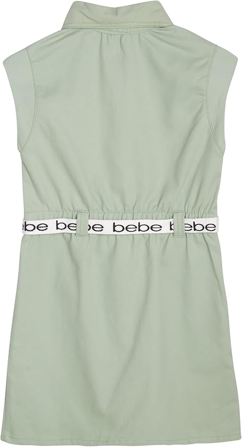 Bebe Shirt Dress - Lightweight Ruffle Cap Sleeve Button Down Woven Sundress