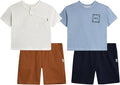 4-Piece DKNY Cotton T-shirt & Fleeced Short Set
