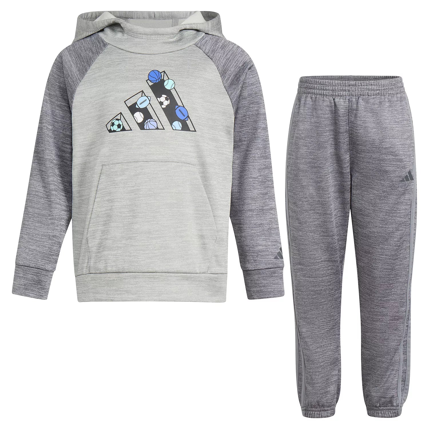 Adidas Fleece Pullover Hoodie & Jogger Pants Set