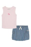 Calvin Klein Rib Tank & Denim Skirt Set