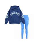 Adidas Puffy Florals Loose Fit Hoodie & Cellphone Pocket 3-Stripe Leggings