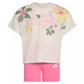 Adidas Floral Print Graphic Tee & Biker Shorts Set