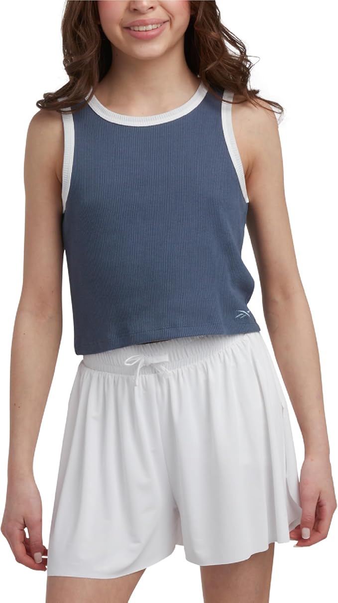 Reebok Ribbed Tank Top & Drawstring Butterfly Shorts Set