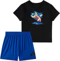 Adidas Short Sleeve Graphic Cotton World Cup Tee & 3-Stripe Short Set