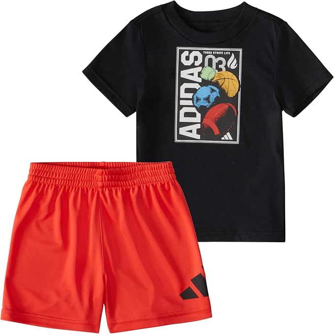 Adidas Poly Tee Aop 3s Short Set