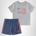 Adidas Short Sleeve Cotton Graphic Tee & Shorts Set