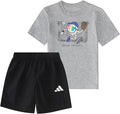Adidas Short Sleeve Printed Graphic T-shirt and Shorts Clothing Set