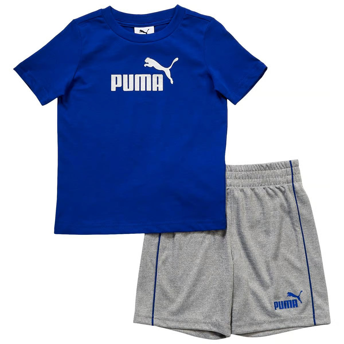 Puma Logo Jersey Tee & Marled Shorts Set