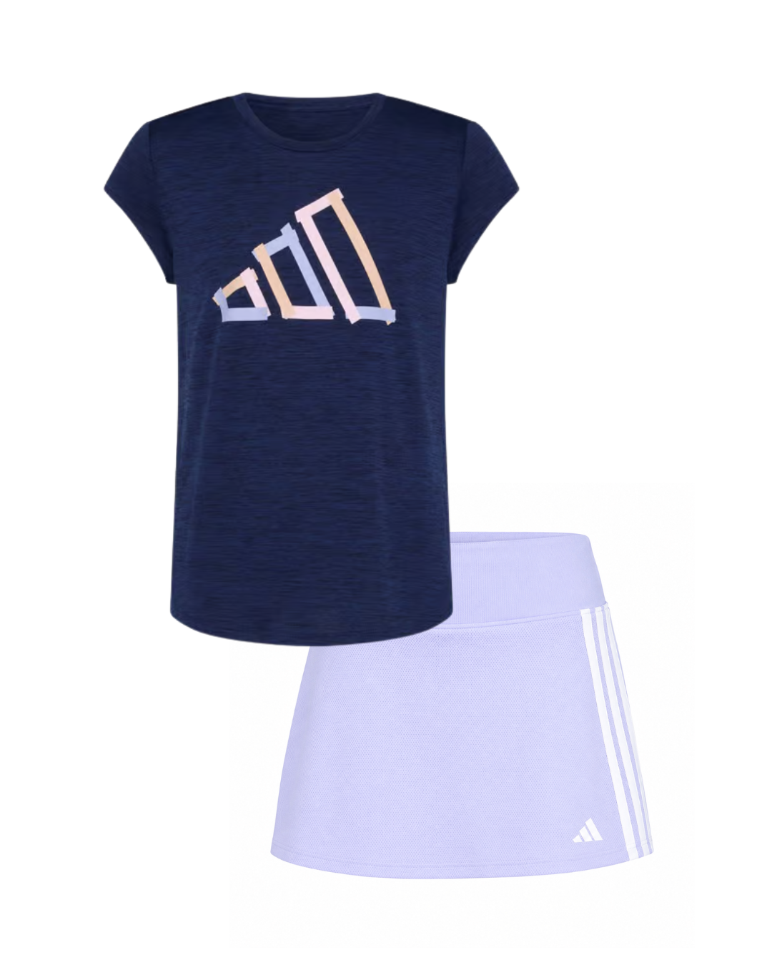 Adidas Slim Fit Mélange Emblem Tee & Skort Set