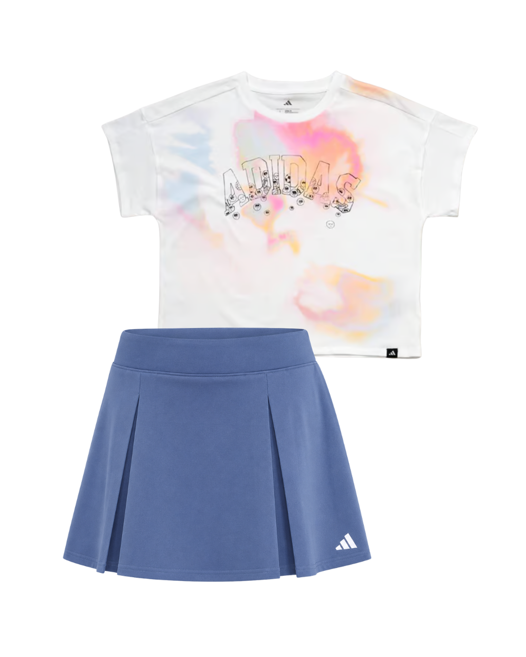 Adidas Drop Shoulder Tie Dye Tee & Skort Set