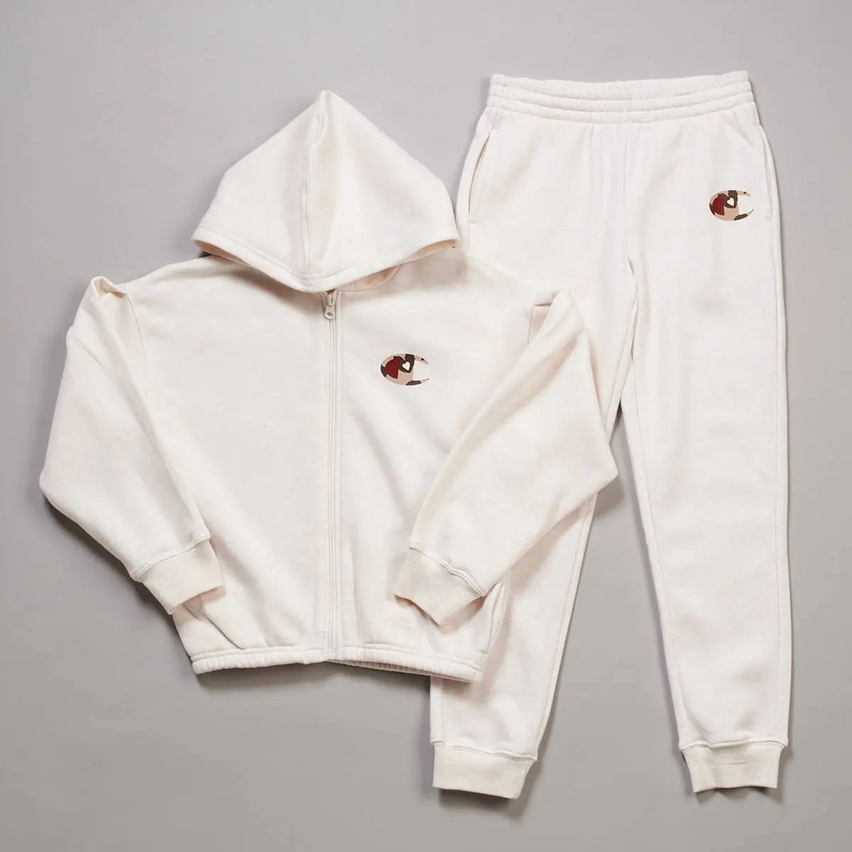 Champion Fleece Leopard Logo Hoodie & Jogger Set