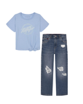 Tommy Hilfiger Cotton T-shirt & Wide Leg Carpenter Jeans