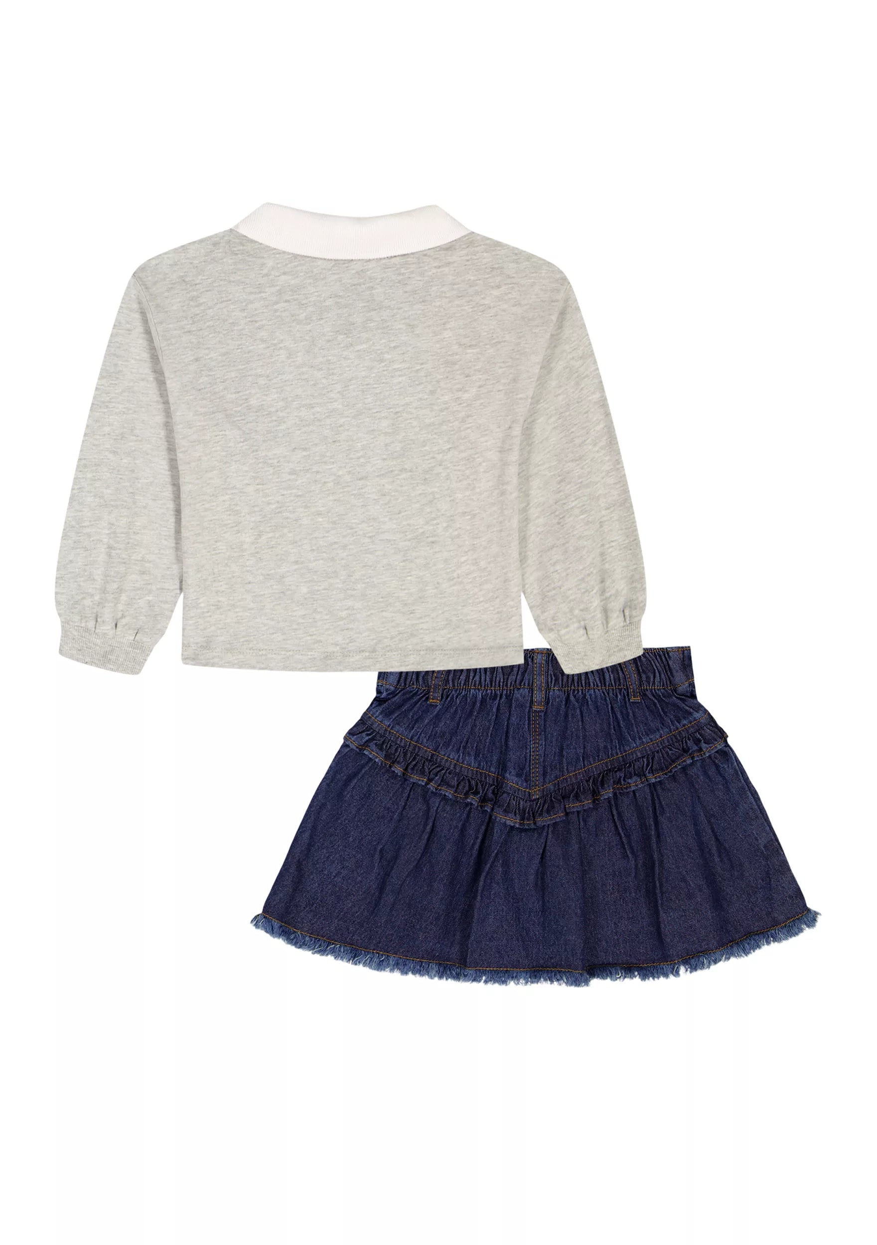 Tommy Hilfiger Jersey Top and Denim Ruffle Skirt Set