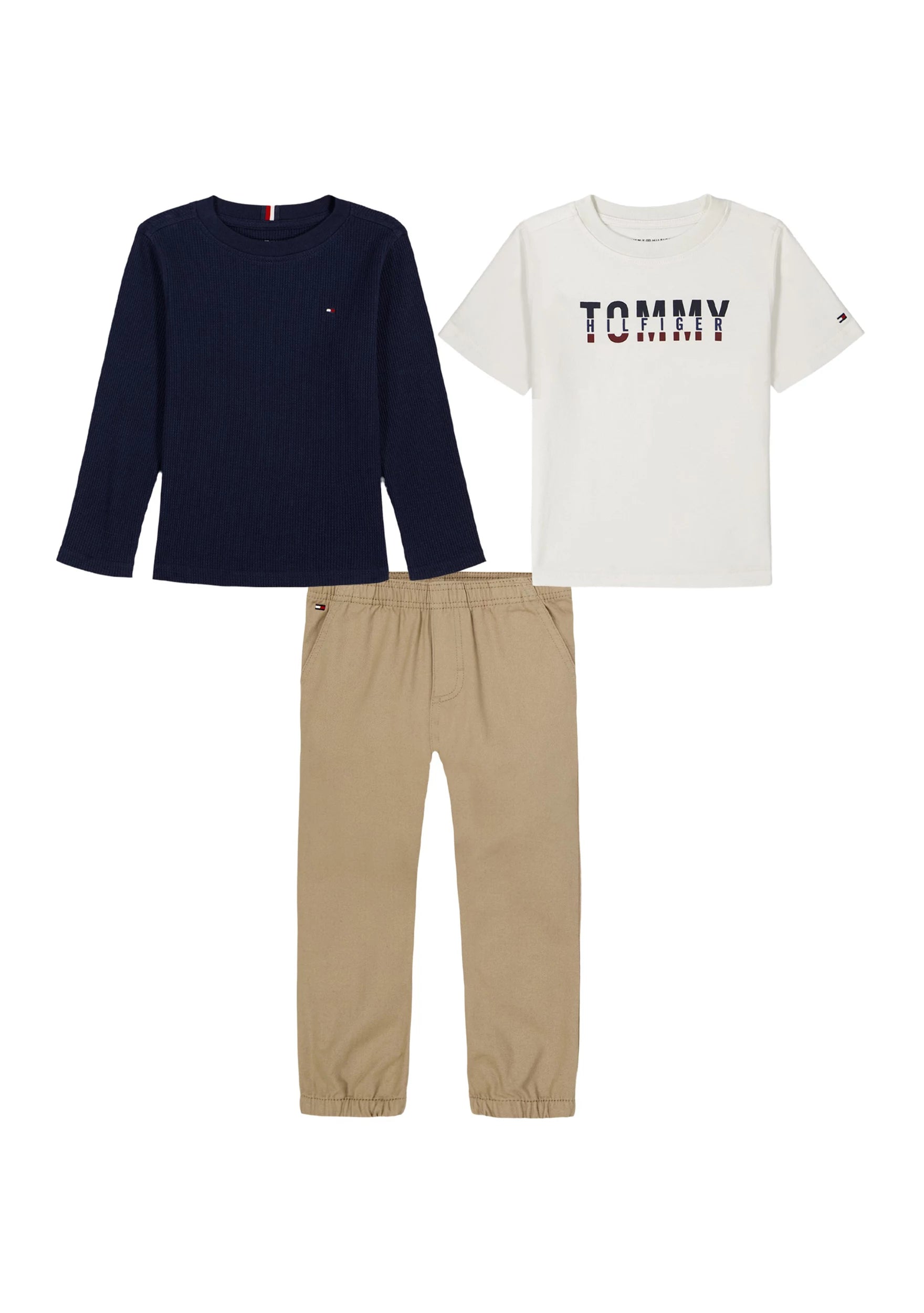 Tommy Hilfiger Short Sleeve and Long Sleeve Tee with Jogger Set