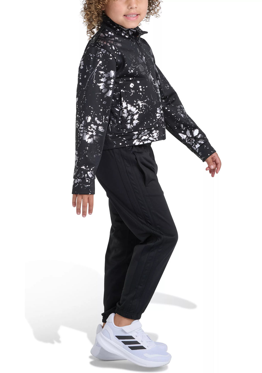Adidas Full-Zip All Over Print Foil Glam Jacket and Pants Tricot Set
