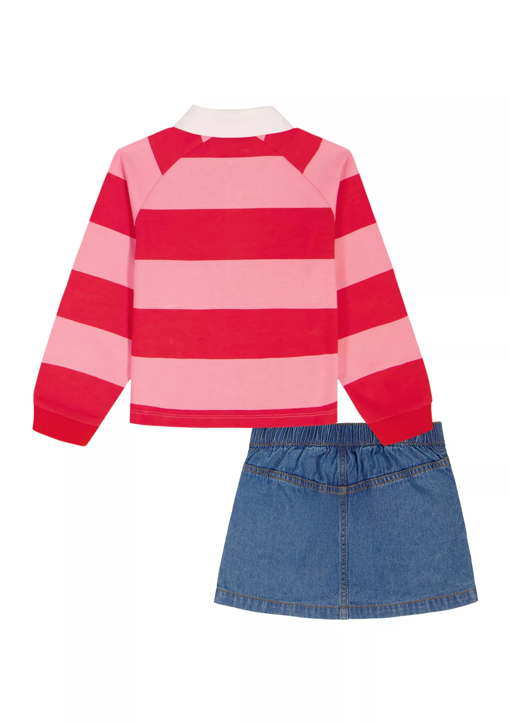 Tommy Hilfiger Rugby Top and Denim Skirt Set