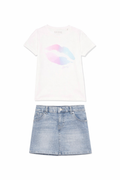Guess Pastel Kiss Denim Skirt Set