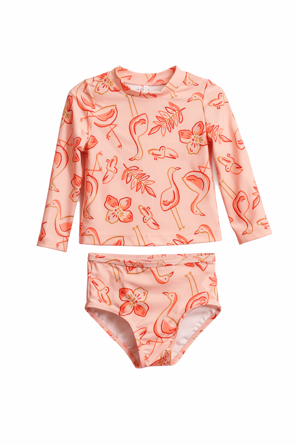 Carter's Flamingo Print Rash Guard Set – Long Sleeve Swimwear