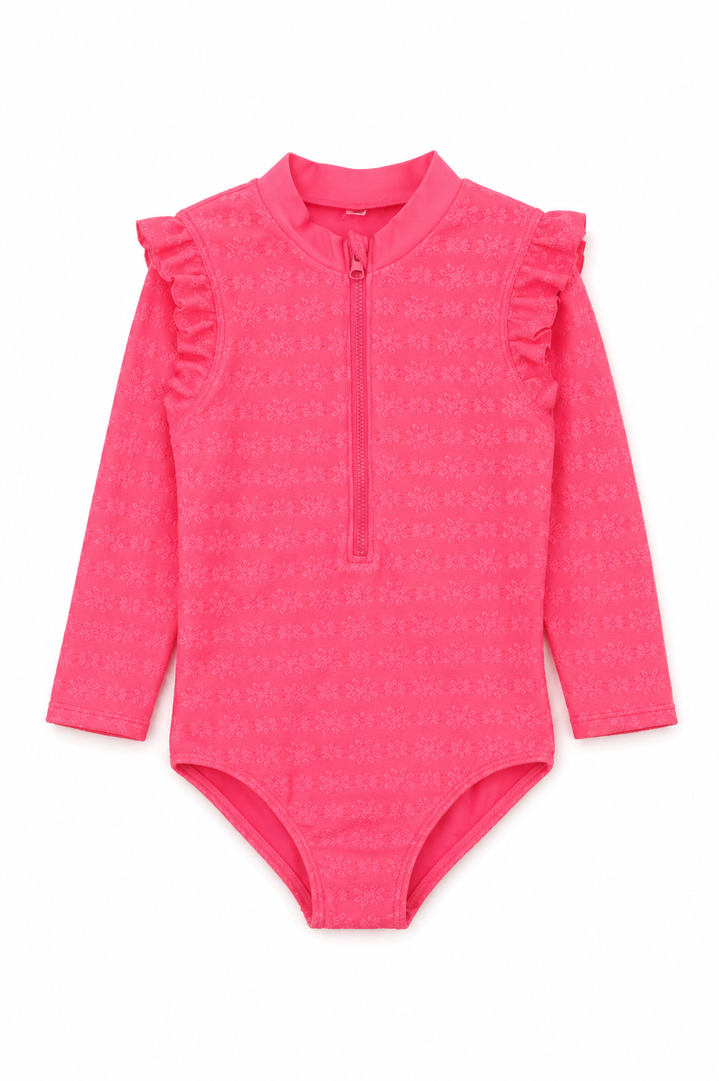 Kensie Bright Coral Ruffle Sleeve Swimsuit