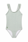 Polo Ralph Lauren Green Gingham Ruffle Swimsuit