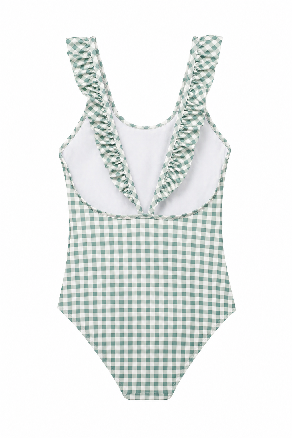 Polo Ralph Lauren Green Gingham Ruffle Swimsuit