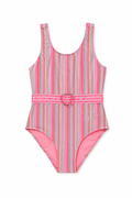 Juicy Couture Candy Stripe Belted Swimsuit