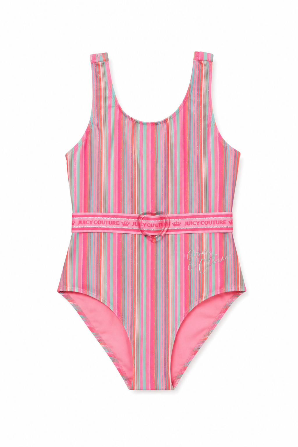 Juicy Couture Candy Stripe Belted Swimsuit