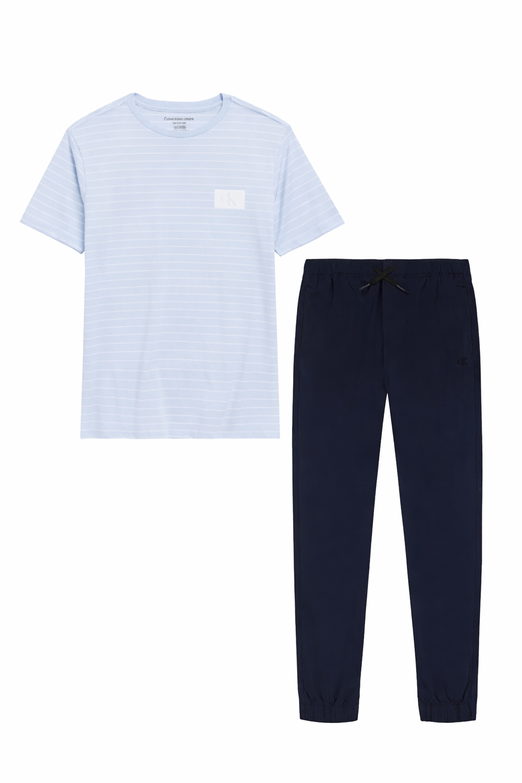 Calvin Klein Monogram Logo Stripe T-Shirt & Stretch Comfort Jogger Pant Set