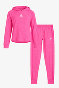 Adidas 3-Stripe Mélange Joggers and Hooded Top