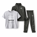 Reebok Tricot Zip Sweatshirt, Jogger Sweatpants, and T-Shirt Set