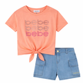 Bebe Cotton T-shirt & Denim Shorts Set