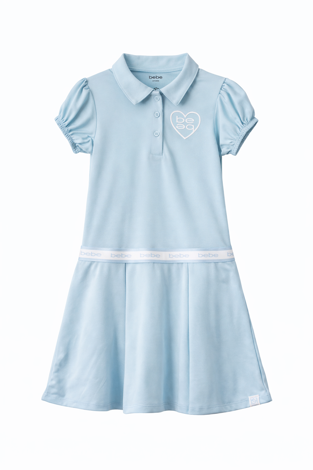 Bebe Girls Puff Sleeve Sporty Chic Dress