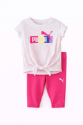 PUMA Tie-Front Tee & Leggings Set