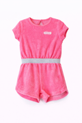 BEBE Plush Terry Romper – Neon Pink