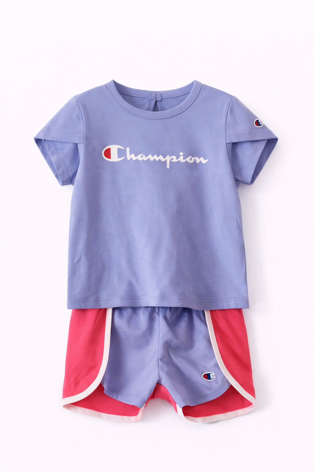 Champion Logo Tee & Sport Shorts Set