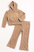 BEBE Ribbed Velour Hoodie Set