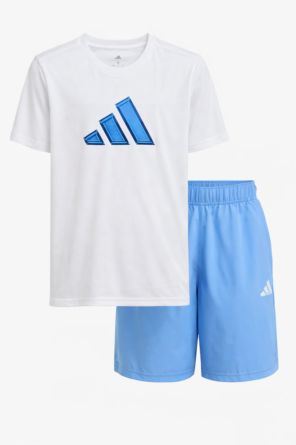 Adidas Cotton Crew Graphic T-Shirt & Shorts Set