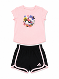 Adidas Cap Sleeve Tee Shirt and Woven Short Set