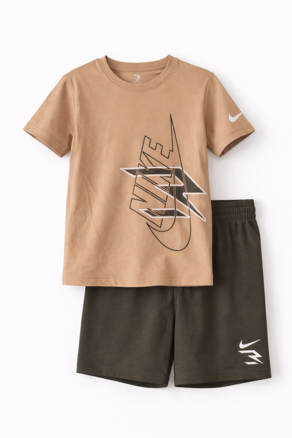 Nike Graphic T-Shirt & Shorts Set – Khaki/Olive