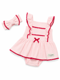 Tommy Hilfiger Baby Girls' 2-Piece Bubble Sunsuit with Headband