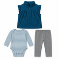 Carter’s Ruffle Vest, Striped Bodysuit & Leggings 3-Piece Set