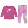 Nike Iridescent Logo Top & Marbled Leggings Set