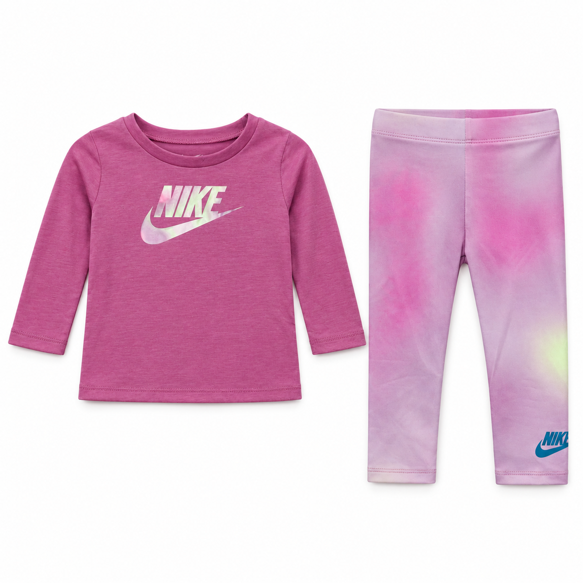 Nike Iridescent Logo Top & Marbled Leggings Set
