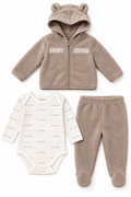 DKNY 3-Piece Teddy Bear Hooded Set