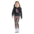 Adidas Long Sleeve Graphic Tee & Glitter Leggings Set
