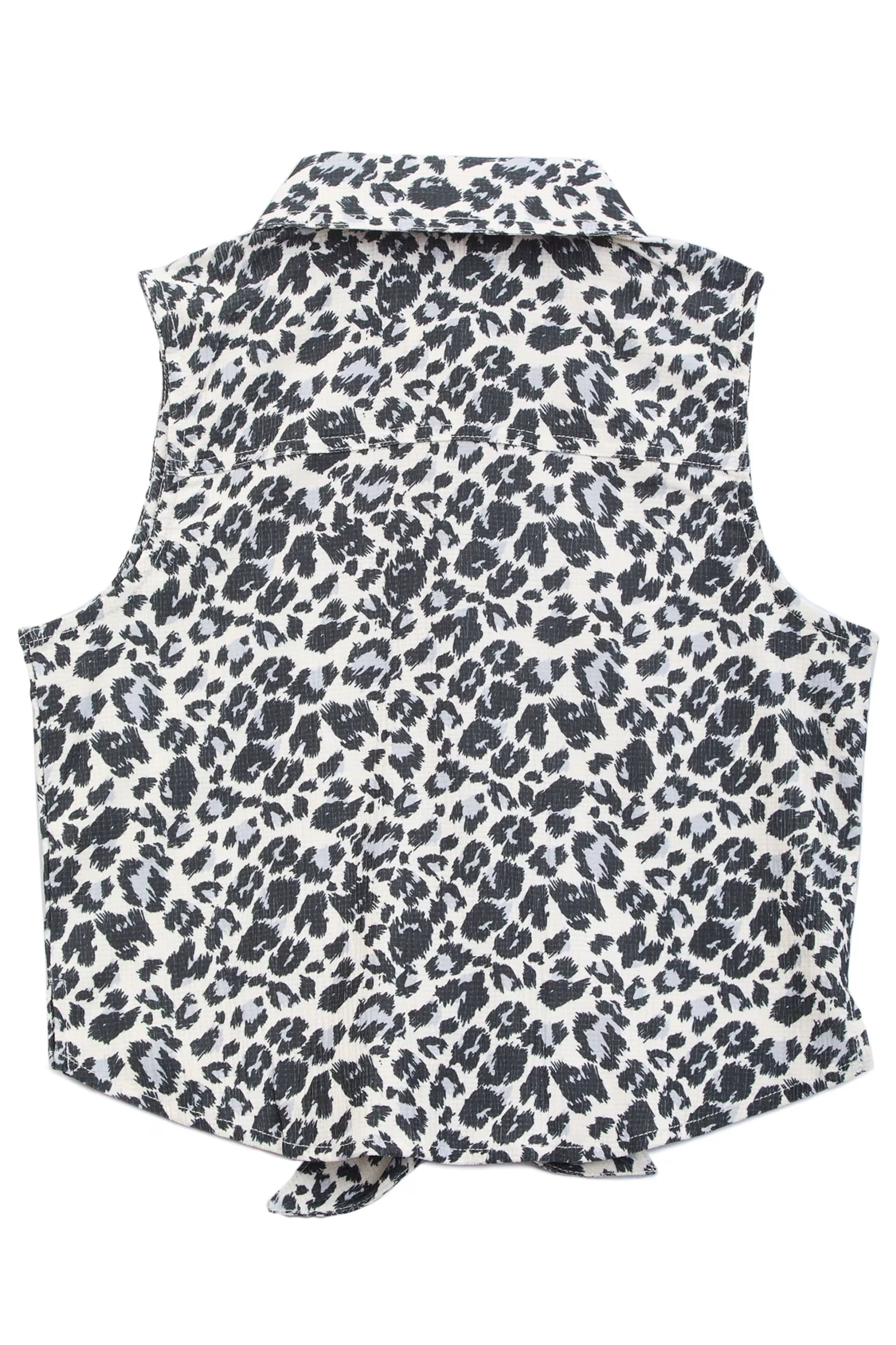 Patty Button-Up Leopard Shirt and Noel Layered Skirt