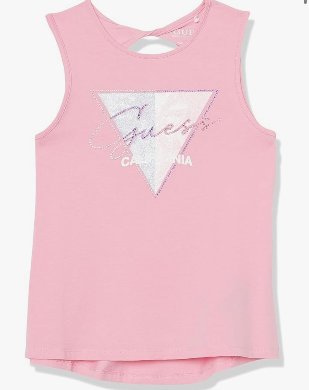 Guess Pink Triangle Denim Skort  Set